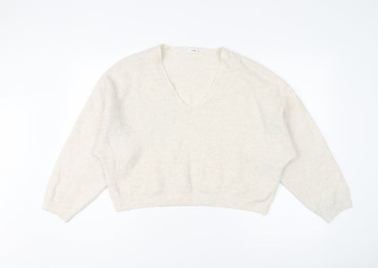 Womens UK Size XS Mango Ivory Pullover Jumper