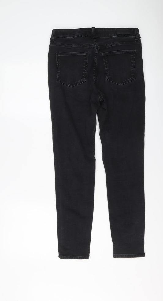 Autograph Womens Black Cotton Skinny Jeans Size 12 L27 in Regular Button