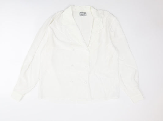 Womens UK Size 16 First Avenue White Basic Button-Up