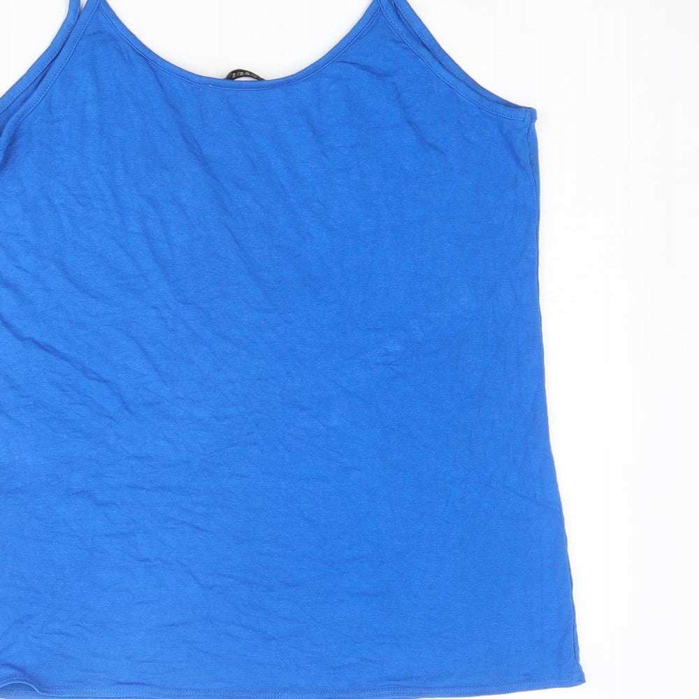 Womens UK Size M Oasis Blue Basic Tank