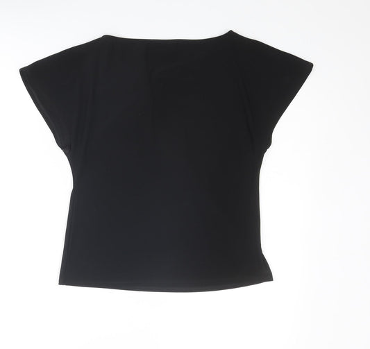 Womens UK Size S Country Casuals Black Basic Blouse