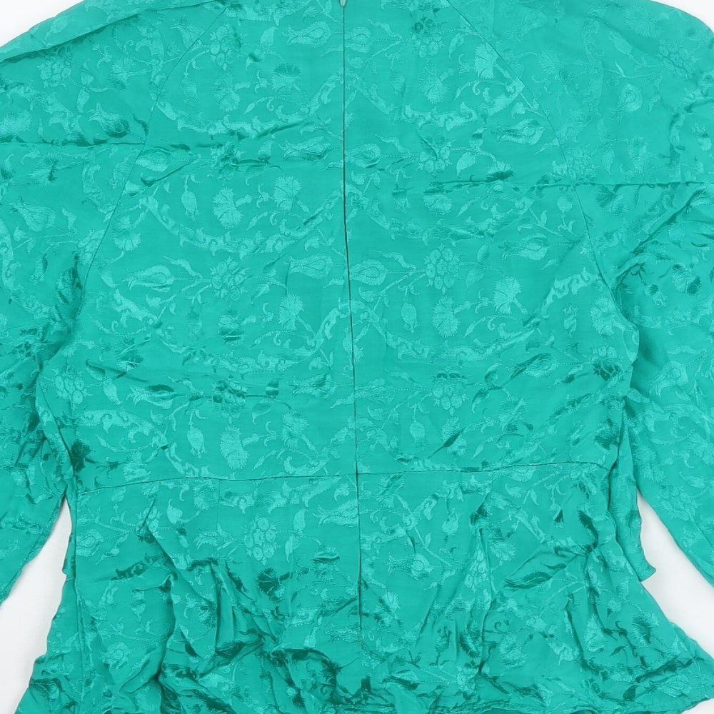 Womens UK Size 6 Topshop Green Basic Blouse