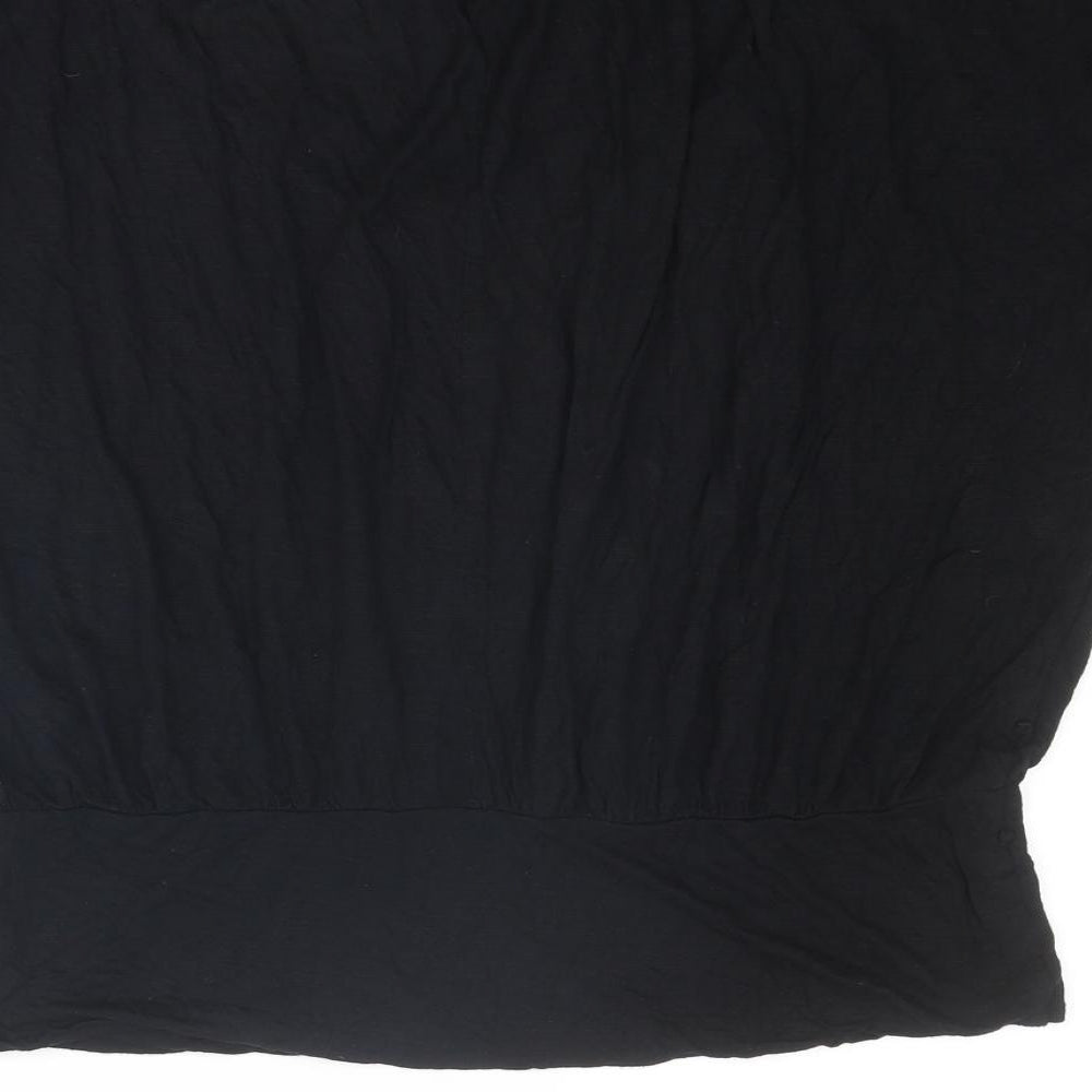 Womens UK Size 16 Red Herring Black Basic T-Shirt