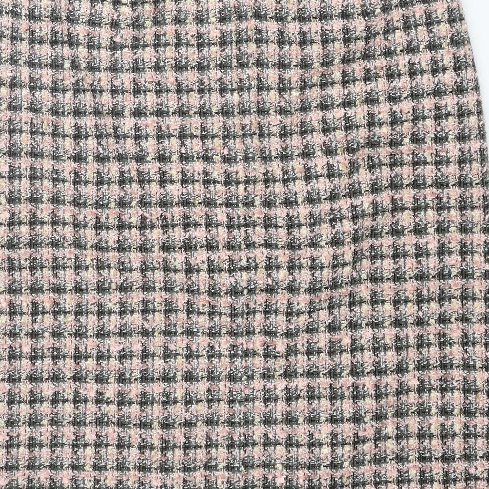 BHS Womens Multicoloured Geometric Acrylic A-Line Skirt Size 12 Zip