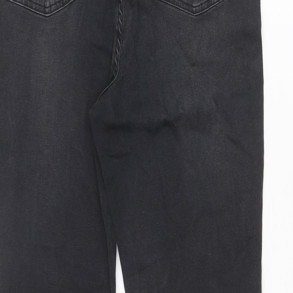 Urban Bliss Womens Black Cotton Straight Jeans Size 14 Regular Zip