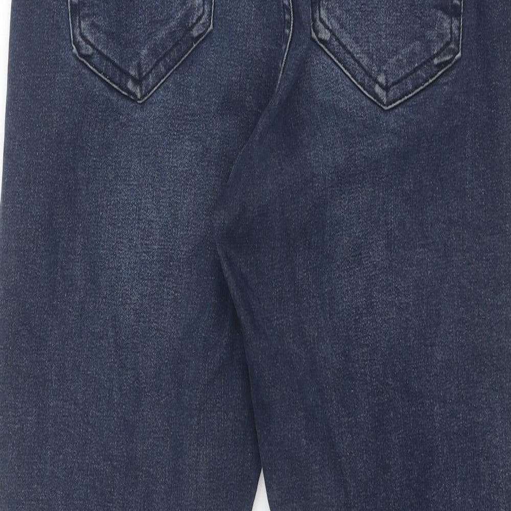Topshop Womens Blue Cotton Skinny Jeans Size 28 in Regular Zip