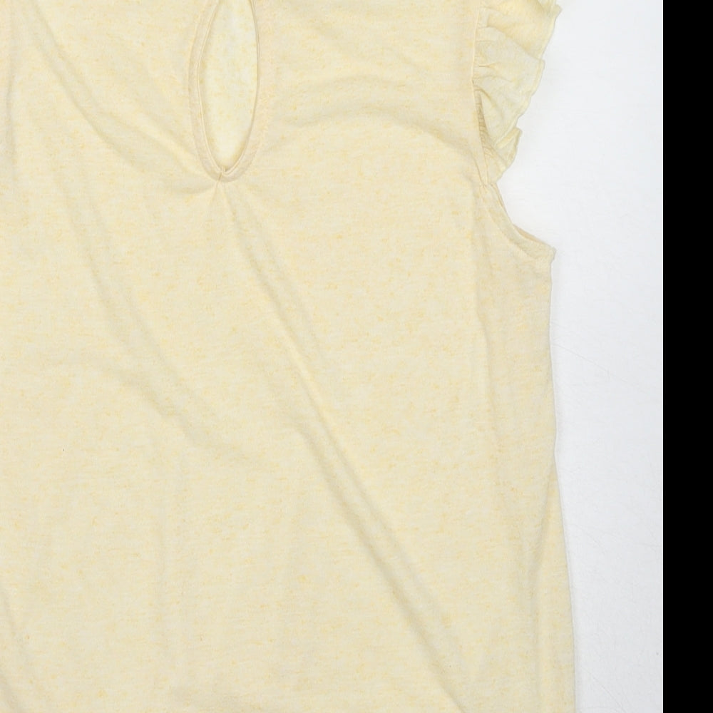 Womens UK Size 10 New Look Yellow Basic Tank
