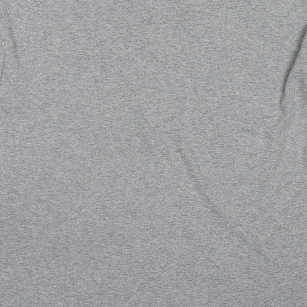 One True Saxon Womens Grey Cotton Basic T-Shirt Size M Round Neck - One True Saxon