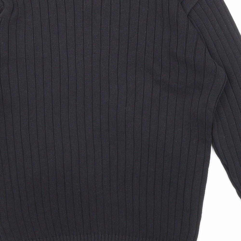 C&A Womens Black V-Neck Acrylic Pullover Jumper Size M