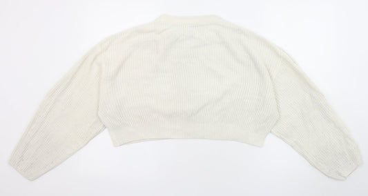 Womens UK Size M Divided by H&M Ivory Pullover Jumper