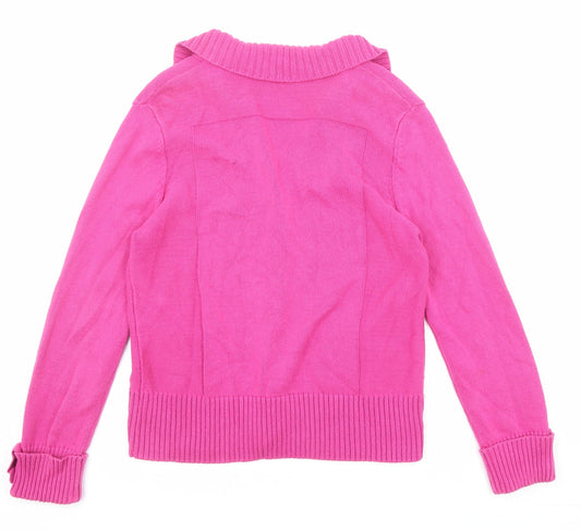 Womens UK Size 10 Damart Pink Cardigan Jumper
