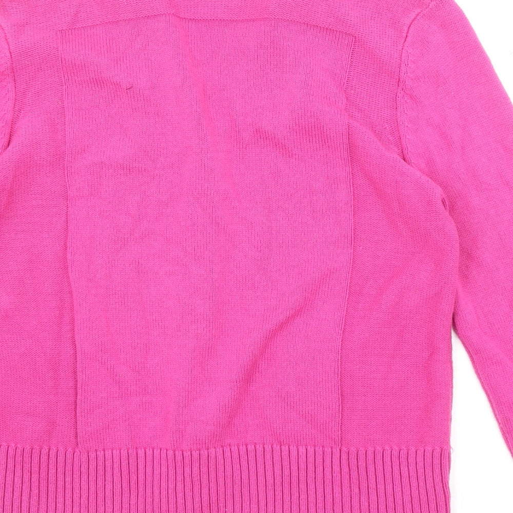 Womens UK Size 10 Damart Pink Cardigan Jumper