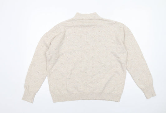 Womens UK Size S Oasis Beige Pullover Jumper