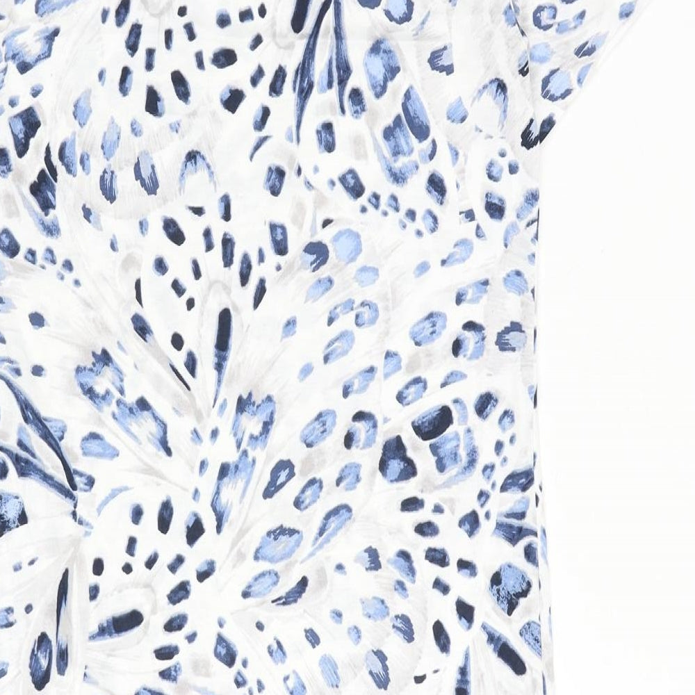Marks and Spencer Womens Blue Geometric Cotton Top Dress Size XS