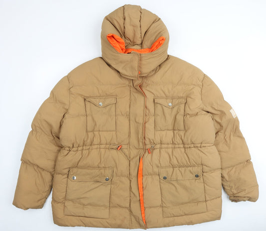 Womens UK Size M PRETTYLITTLETHING Brown Puffer Jacket