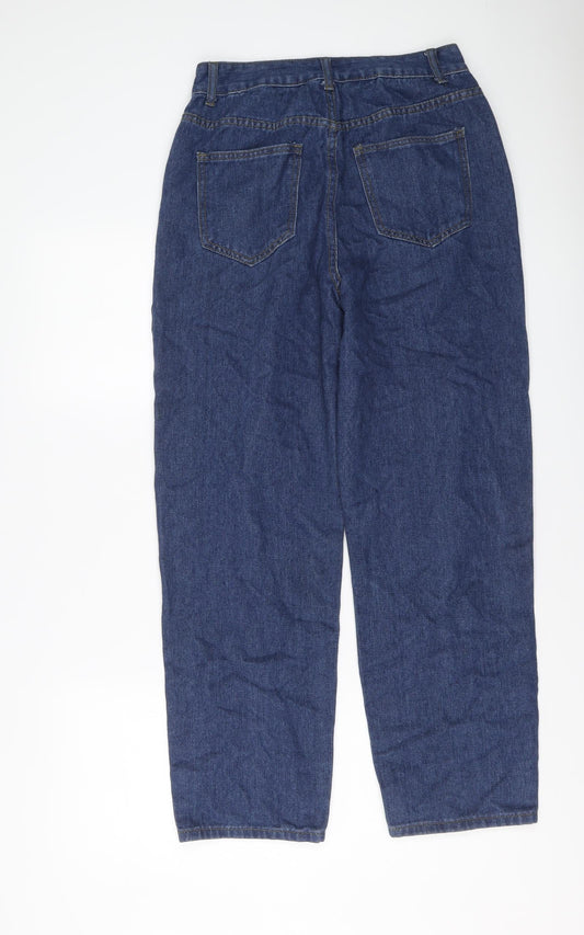 I SAW IT FIRST Womens Blue Cotton Mom Jeans Size 8 L27 in Regular Button