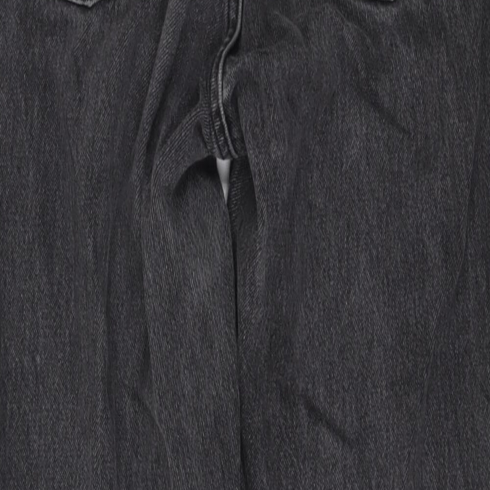 Topshop Womens Grey Cotton Skinny Jeans Size 30 in L26 in Regular Button