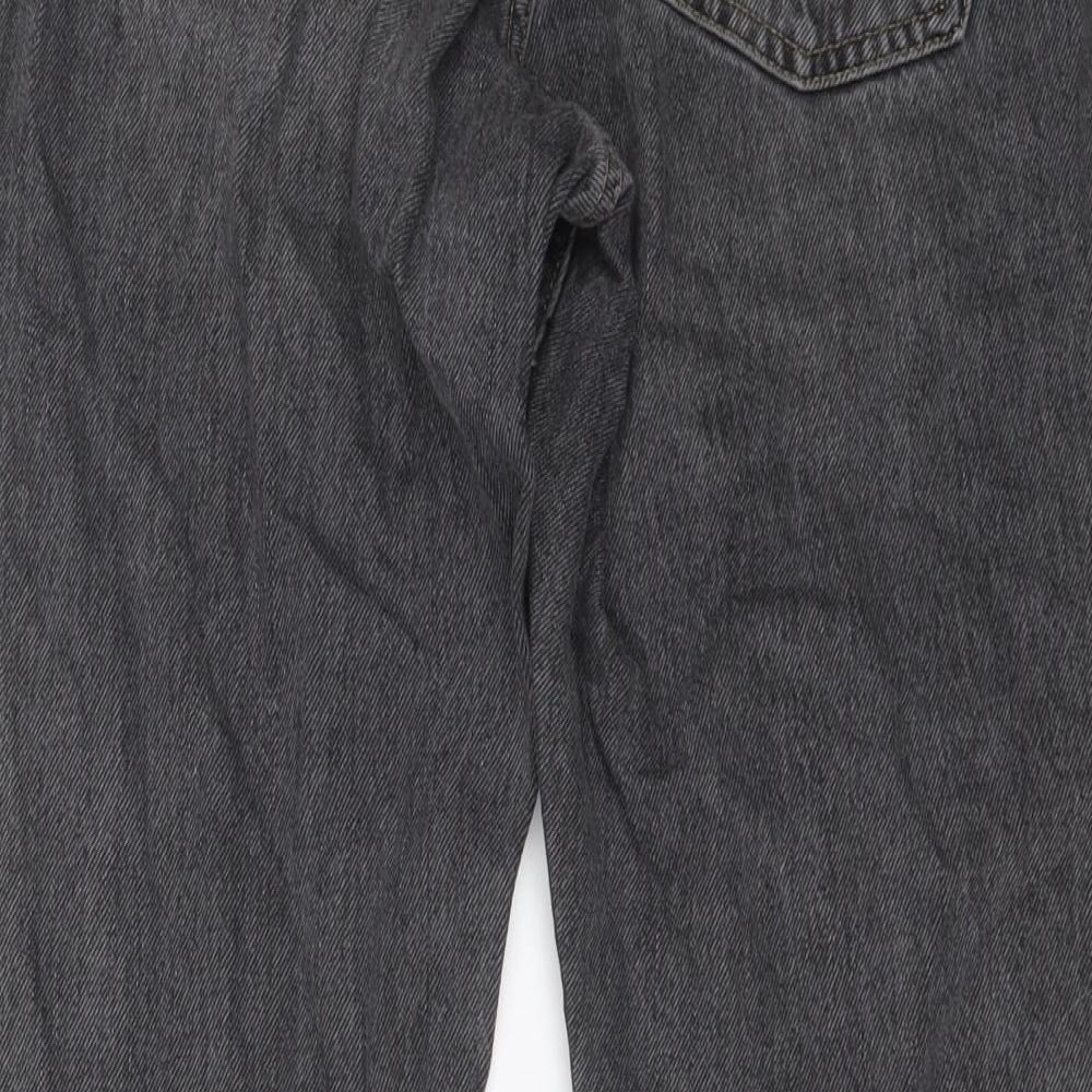 Topshop Womens Grey Cotton Mom Jeans Size 28 in L25 in Regular Button