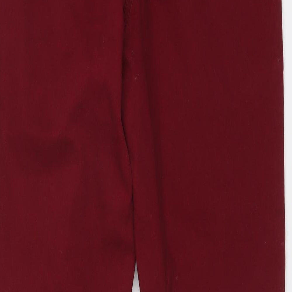 Authentic Womens Red Cotton Skinny Jeans Size 12 L25 in Regular Button