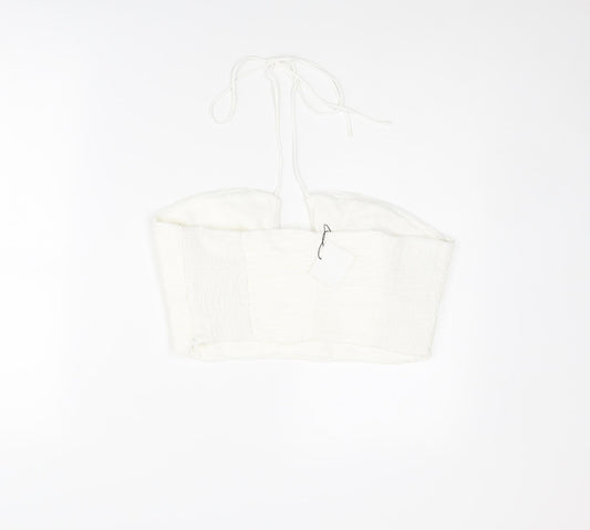 Womens UK Size XL Zara White Cropped Tank