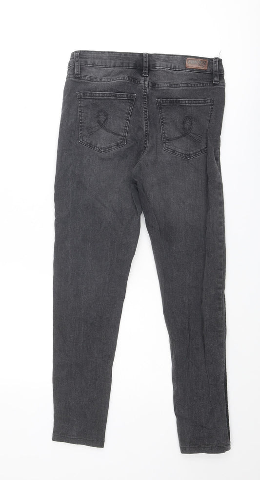 Cherokee Womens Grey Cotton Skinny Jeans Size 10 Regular Zip