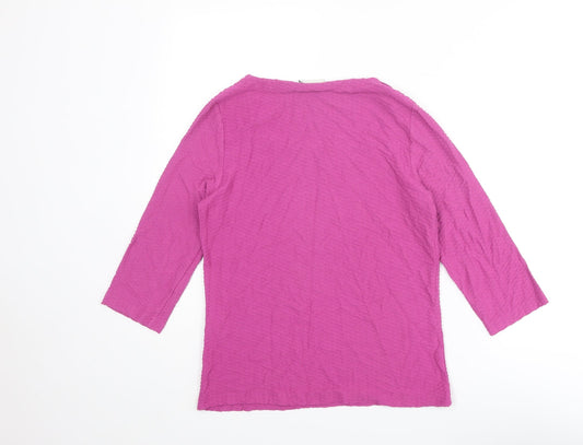 Minuet Womens Pink Viscose Basic Blouse Size 12 Square Neck