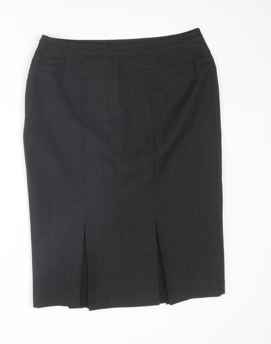 Debenhams Womens Grey Polyester A-Line Skirt Size 12 Zip