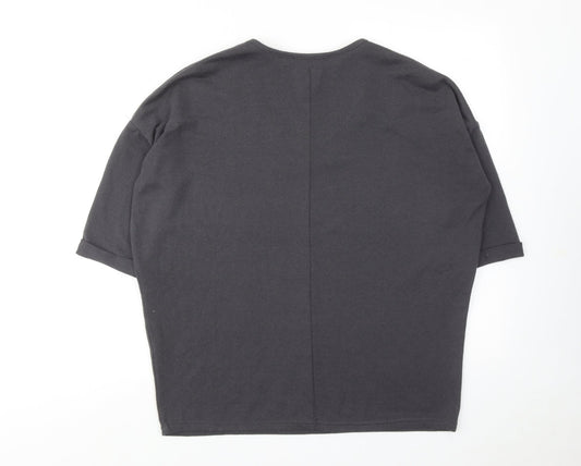 Womens UK Size S New Look Grey Basic Blouse