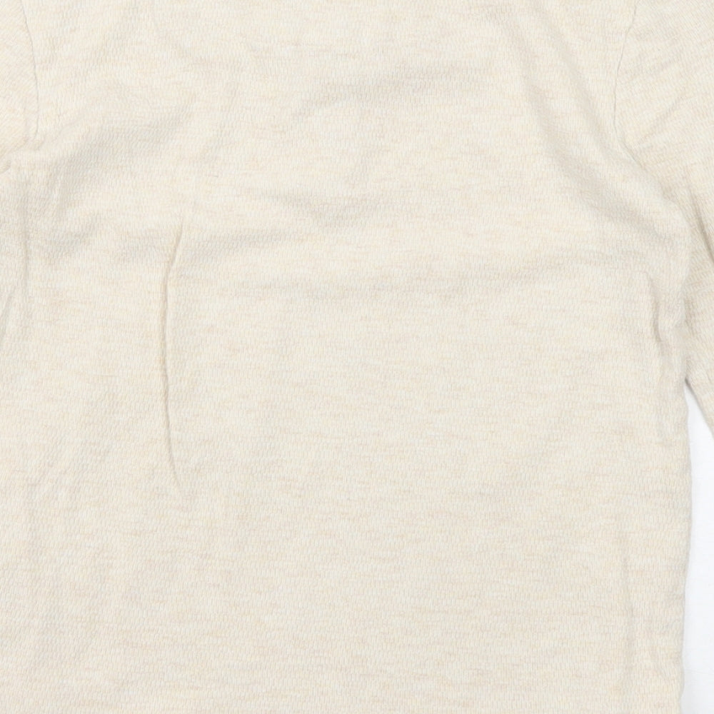 Marks and Spencer Girls Beige Round Neck Cotton Pullover Jumper Size 10-11 Years Pullover
