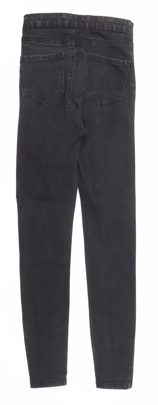 Denim & Co. Womens Black Cotton Skinny Jeans Size 8 Regular Zip - Waist 22 inches