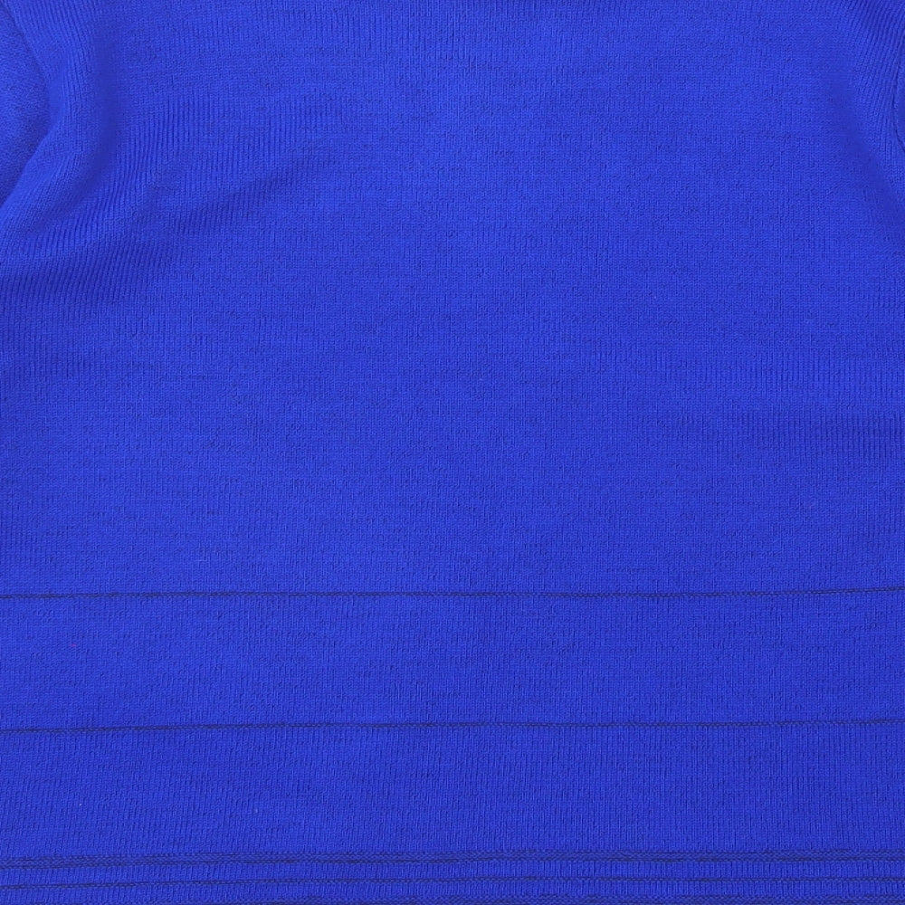 Envy Womens Blue Roll Neck Acrylic Pullover Jumper Size M - Size M-L