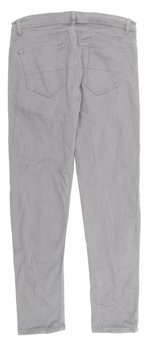 Mens UK Size 30 in Denim & Co. Regular Fit Skinny Grey Jeans