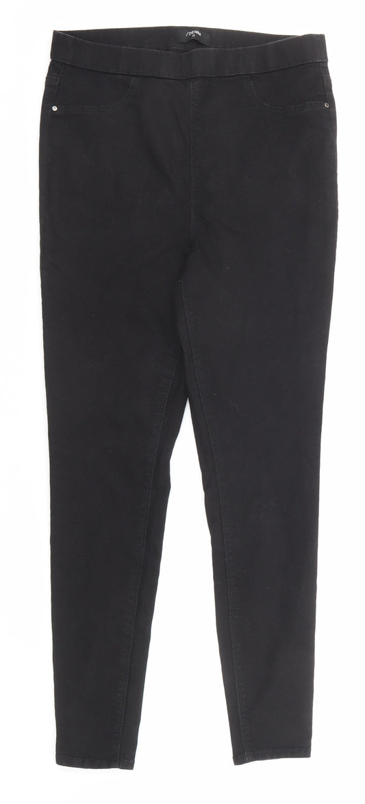 Additional front view of /Denim women’s black cotton jegging jeans, size UK 10, regular