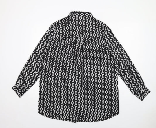 Womens UK Size XL Zara Black Basic Button-Up