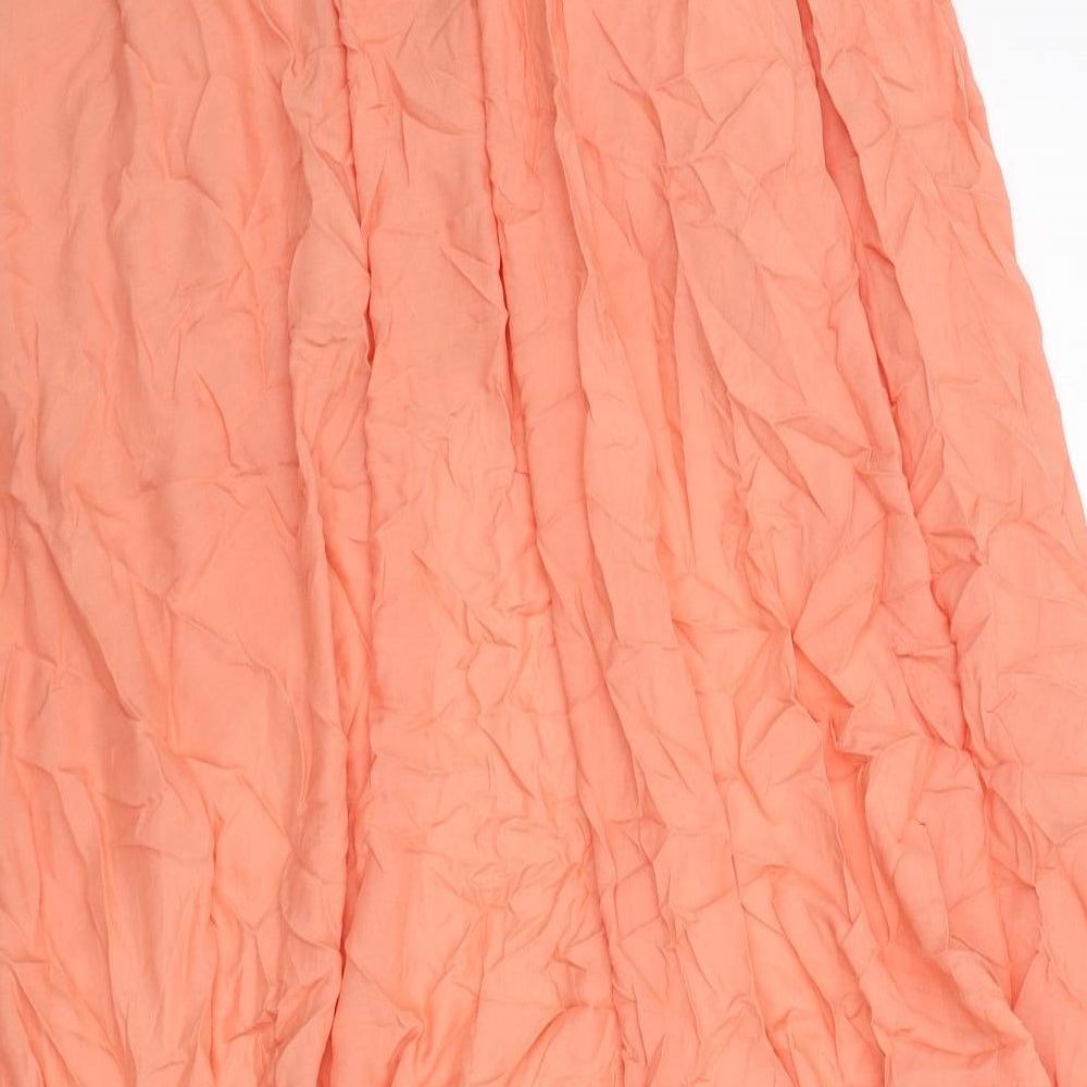 New Look Womens Orange Viscose Peasant Skirt Size 12