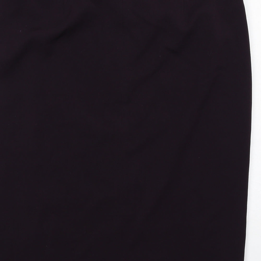 BHS Womens Purple Polyester A-Line Skirt Size 14 Zip