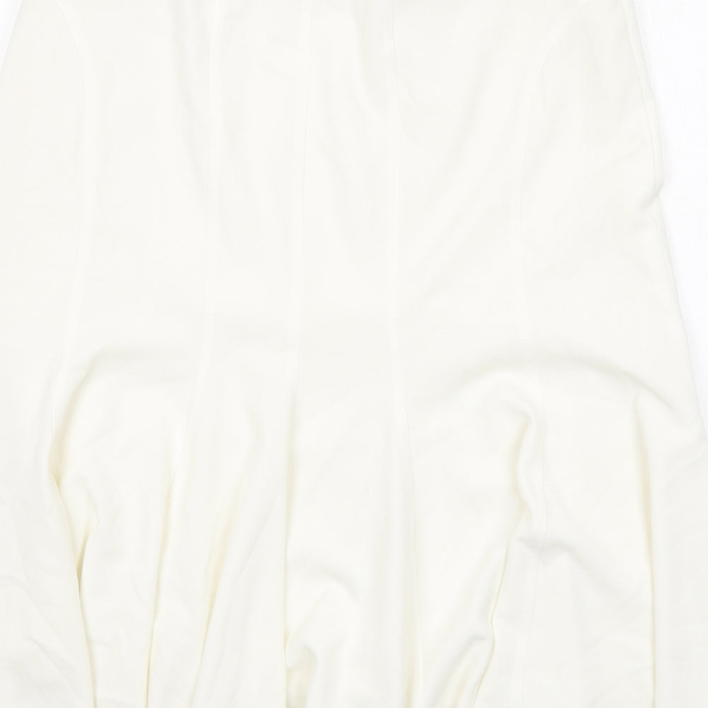 Hudson and Onslow Womens White Polyester Swing Skirt Size 14 Zip