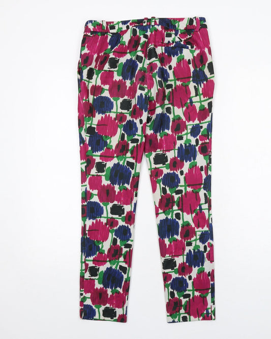 Womens UK Size S Zara Regular Fit Carrot Multicoloured Trousers