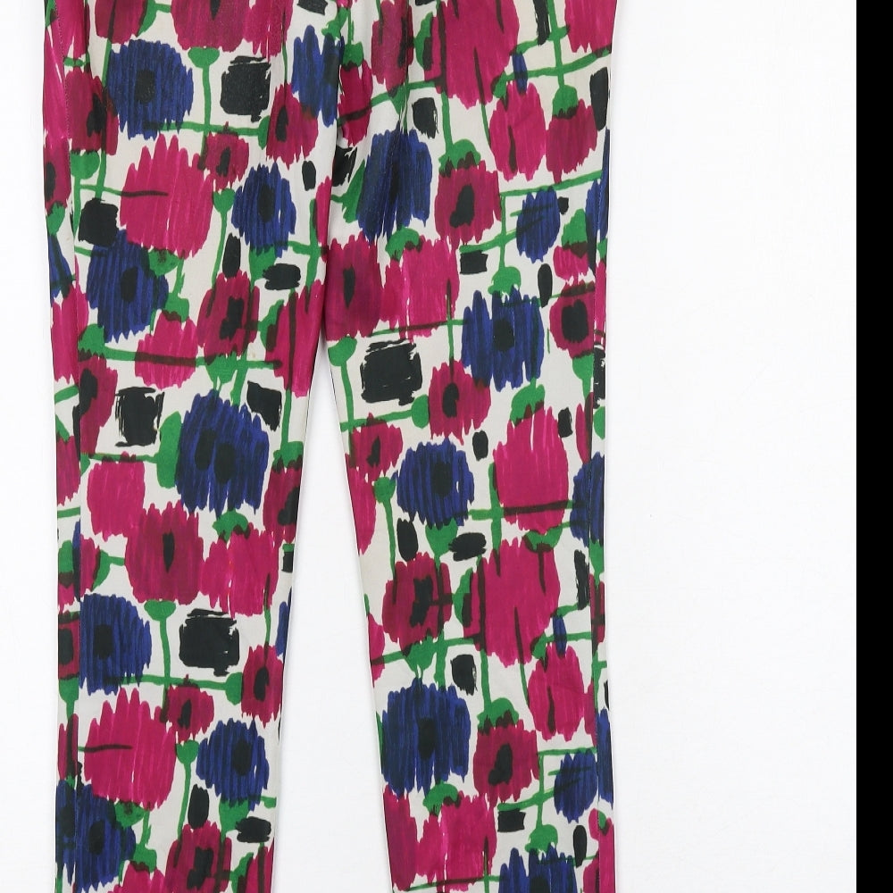 Womens UK Size S Zara Regular Fit Carrot Multicoloured Trousers