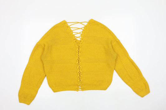 Womens UK Size 8 Miss Selfridge Yellow Pullover Jumper