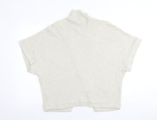 Apricot Womens Beige High Neck Viscose Pullover Jumper Size 10