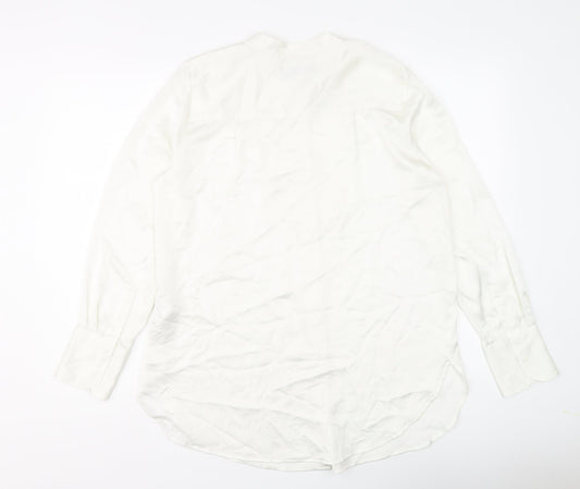 Womens UK Size 10 Marks and Spencer Ivory Basic Button-Up