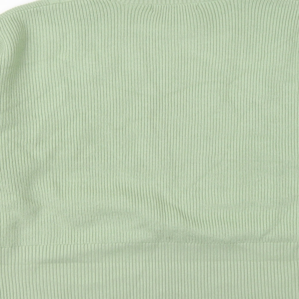 Marks and Spencer Womens Green Round Neck Viscose Pullover Jumper Size L