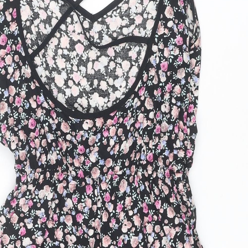 Divided by H&M Womens Multicoloured Floral Viscose Playsuit One-Piece Size 6 Pullover