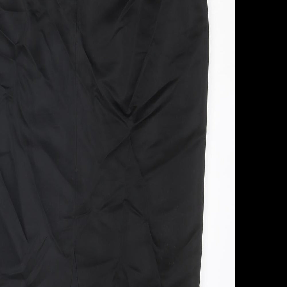 Brand and care label for Principles women’s black floral acetate straight & pencil skirt, size UK 12, zip
