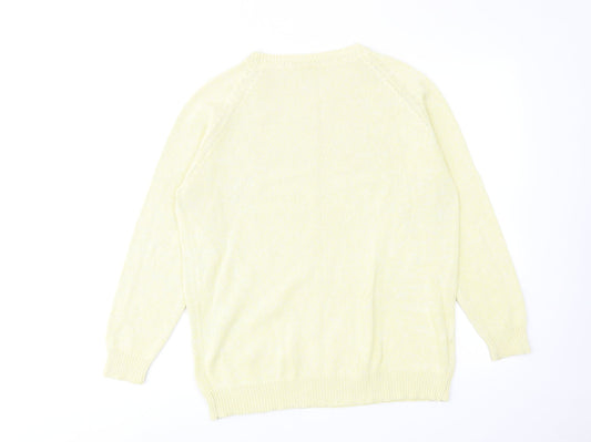 Womens UK Size M Joie De Vivre Yellow Pullover Jumper
