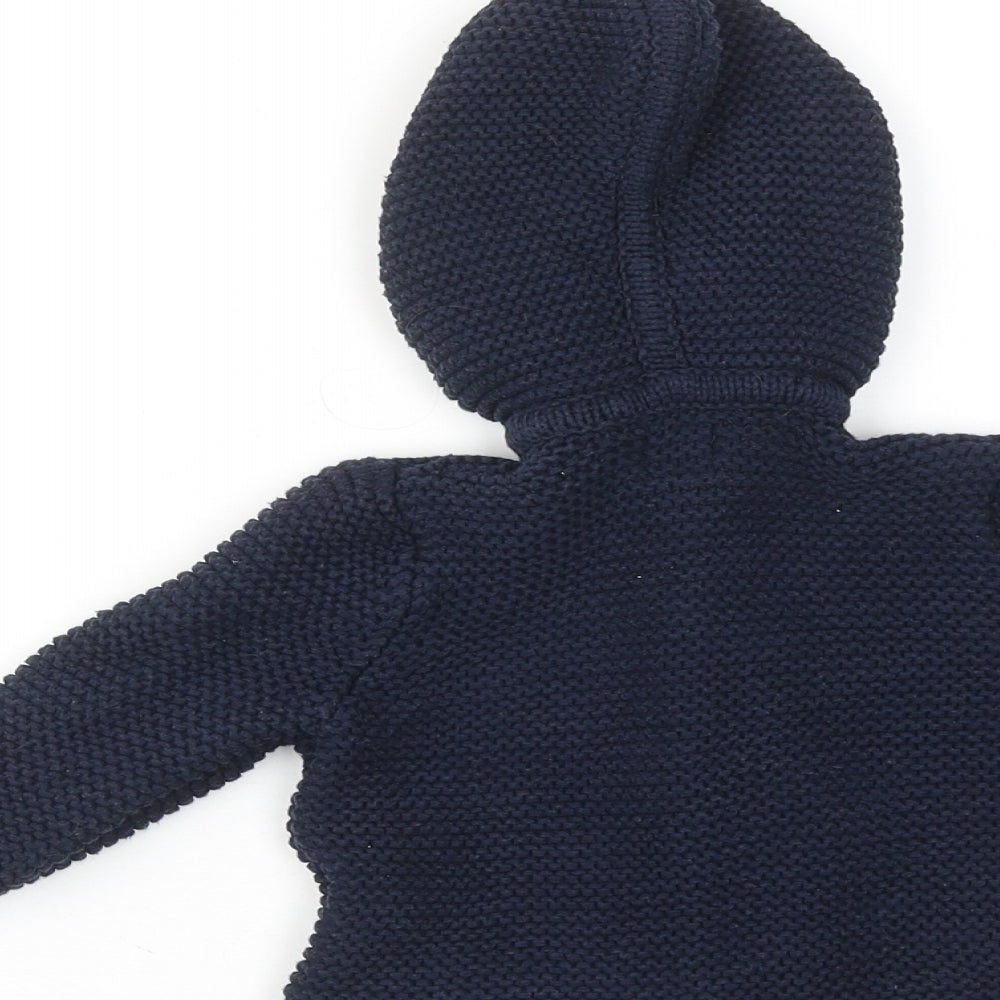 Gap Boys Blue Cotton Cardigan Jumper Size 3-6 Months Button