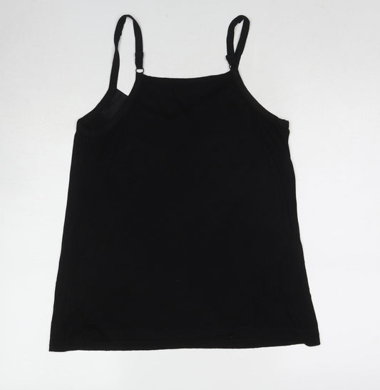 Evans Womens Black Viscose Basic Tank Size 14 V-Neck