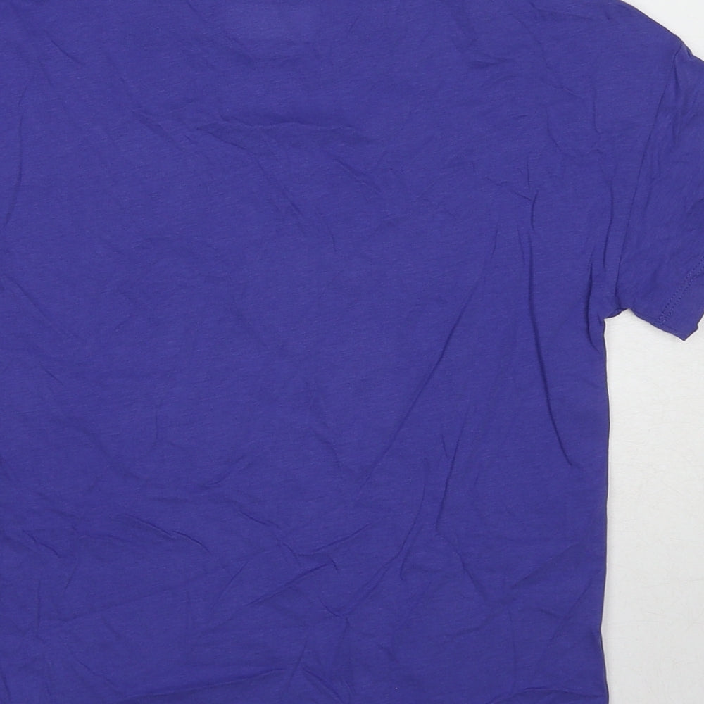 Marks and Spencer Girls Purple Cotton Pullover T-Shirt Size 10-11 Years Crew Neck Pullover - Marvel