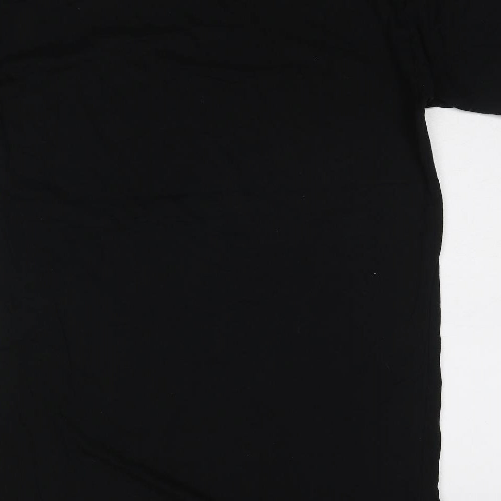 Bella + Canvas Womens Black Cotton T-Shirt Dress Size L Round Neck Pullover